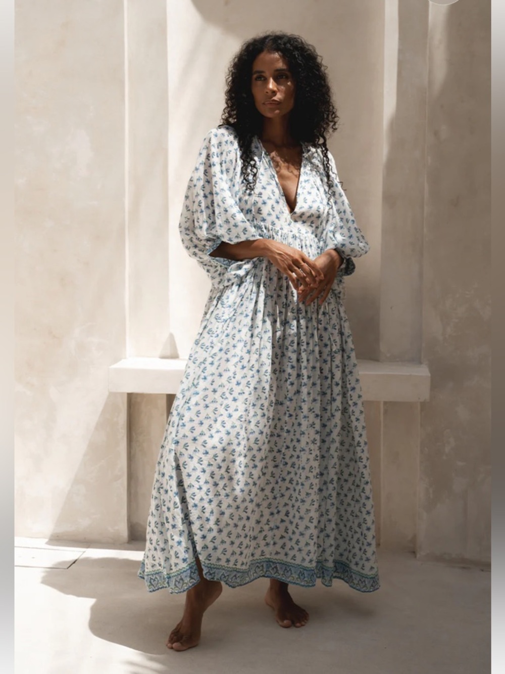 Daughters of India Kyra Maxi Dress-Azure